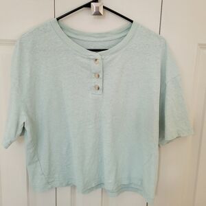 Everlane XS Blue/Green Henley T-shirt